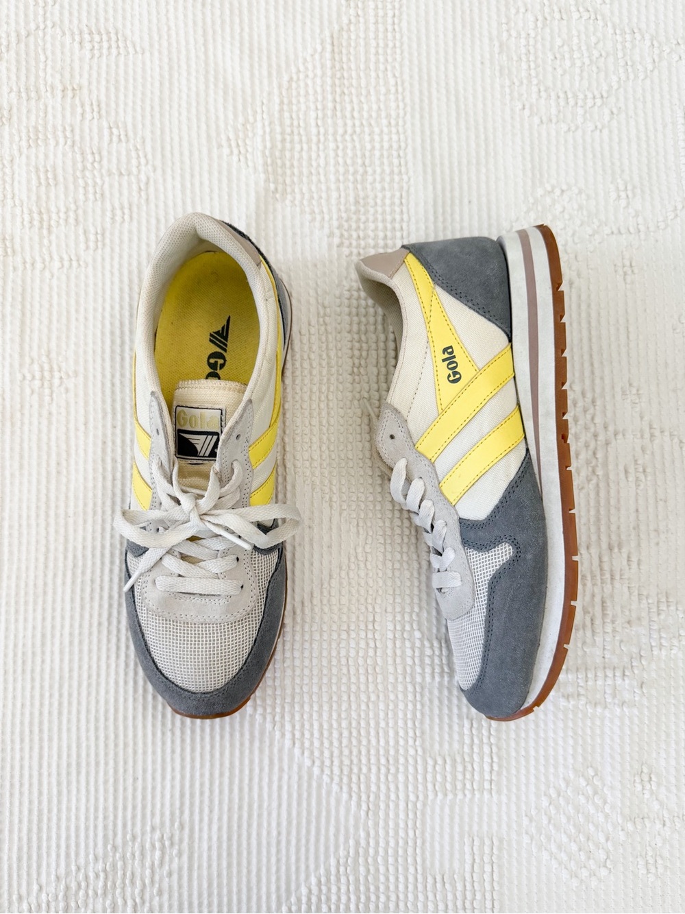 Gola Daytona Retro Sneakers size 9 Yellow Grey